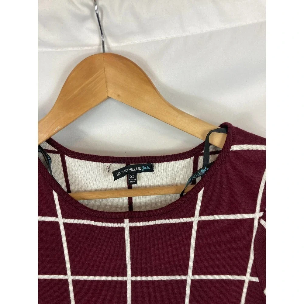 My Michelle Girls Windowpane Fit Flare Dress size XL